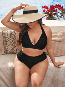 Bikinis negros sexis de alta calidad para mujer gorda, traje de baño de talla grande, trajes de baño de dos piezas - Product Image 2