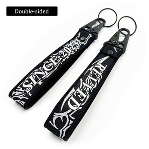 End Carabiner Short Wrist Lanyard Motorcycle <b>Keyring</b> Fabric Keychain With High Quality Metal Eagle Hook - Product Image 3