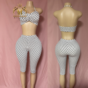 Set Coordinato alla Moda per <span class=keywords><strong>Donna</strong></span>, Top Corto Stampato e Leggings Corti, Completo <span class=keywords><strong>Sexy</strong></span> <span class=keywords><strong>da</strong></span> Club in Due Pezzi, <span class=keywords><strong>Abbigliamento</strong></span> Femminile - Product Image 3