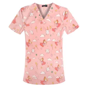 Uniformi mediche <span class=keywords><strong>medico</strong></span> chirurgico infermiere <span class=keywords><strong>lavoro</strong></span> infermieristico set da <span class=keywords><strong>lavoro</strong></span> a manica corta uniforme da ospedale con scollo a V - Product Image 2