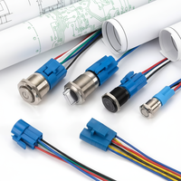 Capteur de proximité inductif intelligent étanche IP67 en alliage d'aluminium 3A 12V avec boutons-poussoirs à anneau LED momentané