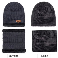 Bonnet-écharpe polaire d'hiver épais et chaud en laine tricotée pour hommes et femmes, idéal pour le cyclisme, le ski et la protection contre le froid, avec masque de cou intégré