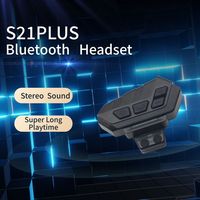 Casque de moto en plastique S21PLUS pour interphone, étanche IP65, Guangdong, 2 motards, portée 300M, radio FM, haut-parleur 40mm