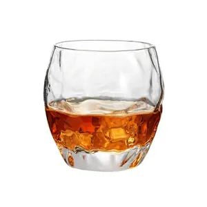 Machine Made Old Fashioned Wholesale 360 ml Transparent Heavy Base Rock Whiskey Glass Tumbler Cup