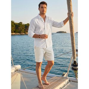 FOXA Short décontracté pour homme 7 pouces avec cordon de serrage, taille élastique, short de plage en molleton avec poches, respirant, pour l'été - Product Image 5
