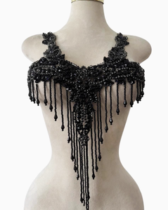 Ecoparto in cristallo di perle fantasia con perline Applique con nappine abbigliamento moda accessorio abito fai da te artigianato maglione cappotto ornamenti - Product Image 3