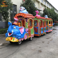 Funciona con pilas para niños Paseos de entretenimiento Elefante Tren sin rieles Fábrica de equipos de juegos al aire libre