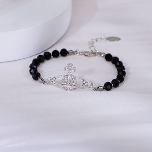 Pulsera de circonitas con cuentas estilo vintage Western Queen Mother, chapada en oro, con perlas negras, joyería de moda al por mayor para mujer - Product Image 4