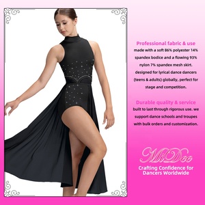 MiDee Abito da Danza Lirica Elegante con Strass per Donne Adulte, Costume da Esibizione Senza Maniche con Schiena Scoperta - Product Image 6