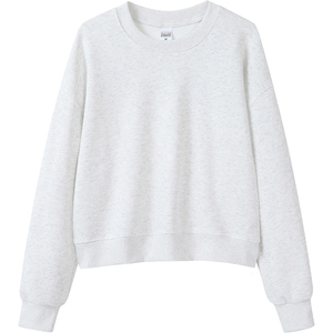 All'ingrosso OEM donna allentata Pullover Crop <span class=keywords><strong>oversize</strong></span> stampa personalizzata cotone Cropped girocollo Top felpa da donna - Product Image 4