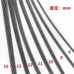 Cable de acero de 6mm, 8mm, 10mm, 12mm, 13mm, 16mm para construcción, tracción de elevadores, limitador de velocidad, núcleo de acero, núcleo de cáñamo - Product Image 2