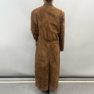 Jancoco Vintage Winter Warm Double Breasted Genuine <strong>Leather</strong> Coat Women Custom <strong>Long</strong> Suede <strong>Leather</strong> <strong>Jackets</strong> with Belt - Product Image 2