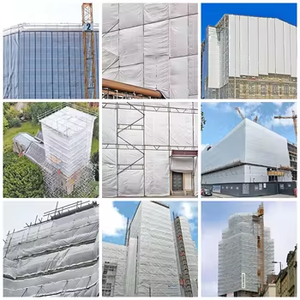 Bâche de chantier robuste et imperméable, certifiée FR, résistante au vent et au feu, pour chantier de construction industriel - Product Image 3