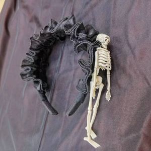 Daimai Halloween Party Supplies Skull White Black Lace Hairband Vampire Skeleton Halloween Decorations Headband - Product Image 5