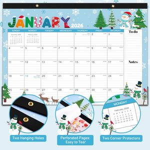 Tùy chỉnh 2025 2026 đầy màu sắc tường và bàn lịch xoắn ốc RÀNG BUỘC ĐỐI với nhà và văn phòng - Product Image 3