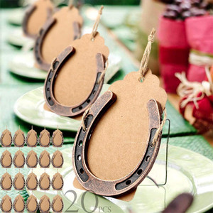 Thank-you Return Gift Party Favor Keychain Vintage Lucky Horseshoe Pendant with Cards Key Chain Souvenir Wedding Gifts for Guest