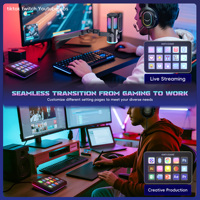 Fifine Ampligame D6 RGB Mini clavier 15-LCD touches visuelles personnalisable FPS contrôleur de flux de jeu contrôleur de Studio de bureau