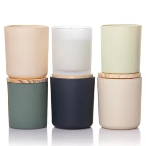 Modern Matte Custom Printed Cylinder Grey Glass Candle Jar Container Glass Jars For Candles