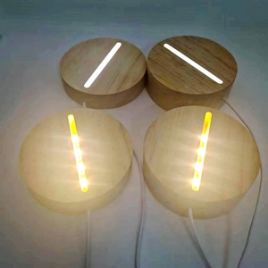 Hot Sale 3D Creative DIY Blank Acrylic Lamp <strong>Wooden</strong> LED Base Square Night Light <strong>for</strong> Bedroom Decor <strong>Wooden</strong> Boxes Wall <strong>Signs</strong> - Product Image 3