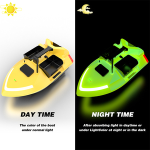 Bateau à appâts de pêche V020 jaune à longue autonomie avec 3 compartiments, portée de 500 m, télécommande GPS 40 points, sondeur de poissons pour carpes - Product Image 2