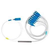 1.5M SC UPC Telecom Fiber Optic Splitter ABS tipe 2mm PLC 1x4 1x8 1x16 1x32 Optical Splitter FTTH kompatibel dengan 4G 3G jaringan POE