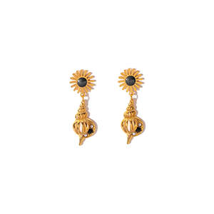 Boucles d'oreilles pendantes tendance en acier inoxydable 316L plaqué or PVD, durables et résistantes - Product Image 1