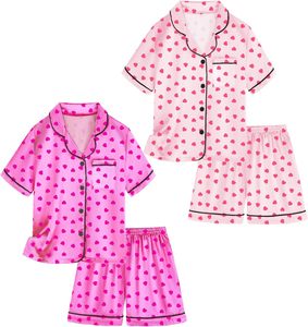Pijamas <span class=keywords><strong>de</strong></span> satén para niñas Recién llegado Pijamas <span class=keywords><strong>de</strong></span> alta calidad Ropa <span class=keywords><strong>de</strong></span> verano para niños Manga corta y pantalones cortos Conjunto <span class=keywords><strong>de</strong></span> ropa <span class=keywords><strong>de</strong></span> casa para niños y niñas - Product Image 5