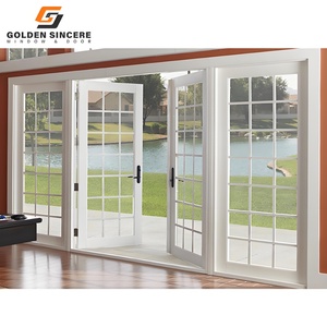 High Quality Aluminum <b>White</b> French Door Glass Entry Door Interior French Swing for Villa Aluminum Alloy <b>Frame</b> Decorative - Product Image 1