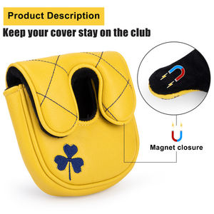 Housse de putter de golf brodée sur mesure en cuir PU, design OEM, pour clubs de golf - Product Image 2
