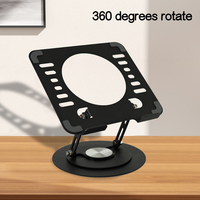 Support pour ordinateur portable en métal pliable rotatif à 360 degrés avec hauteur réglable, rehausseur pivotant stable et rotatif pour ordinateurs portables de moins de 17 pouces