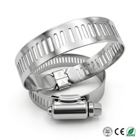 Collier de serrage à vis sans fin de style américain en acier inoxydable 304, 1/2-2 pouces, largeur de bande 8 mm, prix usine, qualité marine, fixation robuste pour tubes métalliques
