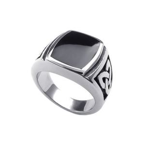 Vente en gros d'anneaux pour homme en pierres précieuses noires, acier inoxydable 316L, anneau de doigt avec nœud celtique irlandais - Product Image 5
