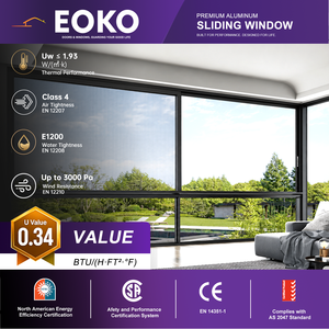 Fenêtres coulissantes à cadre fin EOKO certifiées CPR, fenêtres panoramiques doubles en aluminium pour appartements et villas de luxe en hauteur - Product Image 1