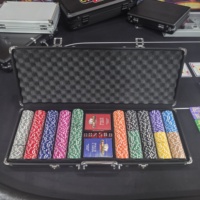 Boîte de rangement pour jetons de poker en aluminium, capacité 200, 300, 500, avec fermoir chromé, vente en gros, OEM, personnalisable