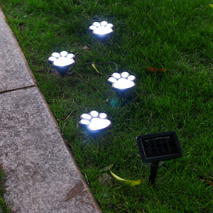 Solar LED <b>Dog</b> Paw Ground <b>Lights</b> 4-Pack Waterproof Outdoor Garden Lawn Decorative Pathway Lighting - Product Image 3