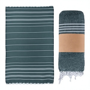 Toalla de Playa Turca a Rayas, de Algodón, Secado Rápido, Absorbente, Antiarena, para Piscina y Baño, Personalización OEM Disponible, 300-499 - Product Image 4