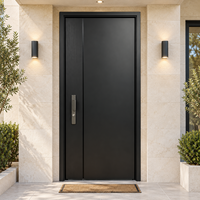 Porte d'entrée contemporaine en métal sur mesure avec serrure intelligente, portail extérieur de luxe pour villa et appartement