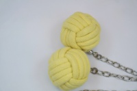 Ensemble de Poi de feu Extra Large Monkey Fist, Brûleurs en Kevlar avec Corde en Aramide et Chaîne Torsadée pour la Danse et la Performance