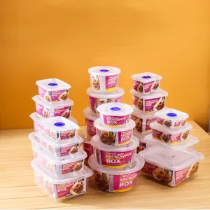 Набор пластиковых квадратных пищевых контейнеров для микроволновой печи pp для приготовления пищи