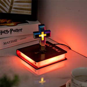 Lámpara <span class=keywords><strong>LED</strong></span> Levitante con Base de Biblia Cristiana y Cruz Magnética HCNT, con Control Táctil, para Decoración del Hogar - Product Image 5