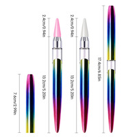 Stylo à points pour nail art en métal, modèle international, avec pointe dégradée, outil de pose d'autocollants et de strass, sans outils auxiliaires