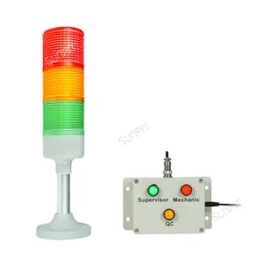 Button switch controlled small three colors tower light for an don system