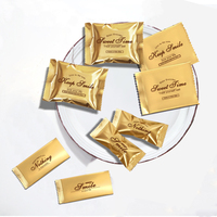 Sachet d'emballage personnalisé imprimé de qualité supérieure doré EN15343 pour machine à bonbons au café, au lait, aux amandes et au caramel au sel de mer français fait main