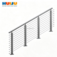 Poteau de garde-corps en câble d'acier inoxydable DF moderne, à fixation au sol, résistant à la rouille, pour système de garde-corps extérieur de balcon, villa, escalier