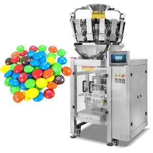 Fully Automatic Vertical Back Sealed Bag M&M Colorful Candy Chocolate Beans Packing Machine With Multihead Weigher