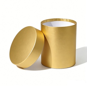 Biodegradable <b>Bouquet</b> <b>Box</b> Custom Popular Hug Bucket Pure Golden Kraft Tube Packaging Flower <b>Box</b> for <b>Bouquet</b> Packaging - Product Image 3