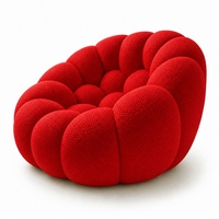 Canapé individuel moderne de designer, design bulle, courbé et rembourré, pour salon, mobilier de maison, vente en gros