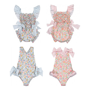 Costume da bagno per bambine 2023 estate graziosi Bikini da spiaggia per bambini costumi da bagno con stampa floreale e volant costumi da bagno per bambina - Product Image 2