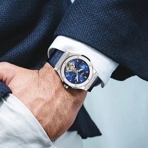 Reloj PINDU Design para Hombre, de Lujo, Moda, Negocios, Mecánico Manual, Correa de Cuero, Caja de Acero Inoxidable, Resistente al Agua 5BAR - Product Image 4