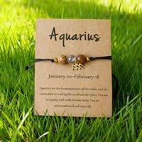 Bracelet en acier inoxydable avec pendentif en pierres naturelles réglable plaqué or 18 carats fait à la main, anti-ternissement, signe du zodiaque, bijoux pour femmes